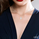 1/20 ctw Dog Paw Petite Round Cut Diamond Fashion Pendant With Chain in 10K White Gold